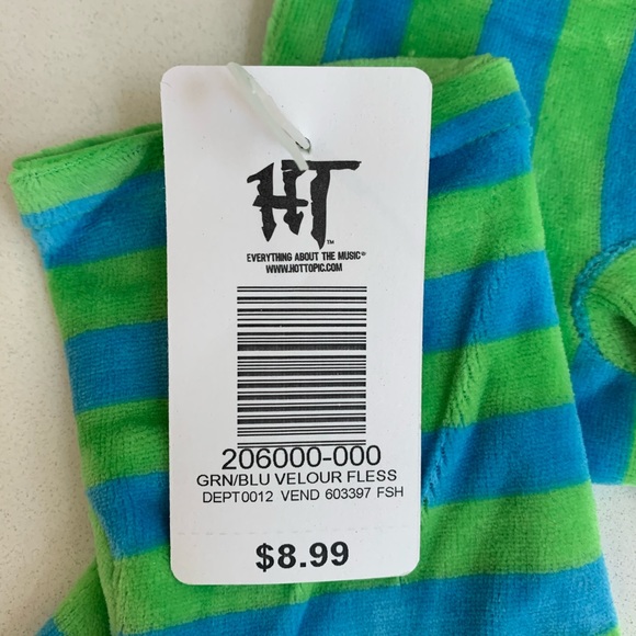 NWT Hot Topic velour fingerless gloves - Picture 2 of 8
